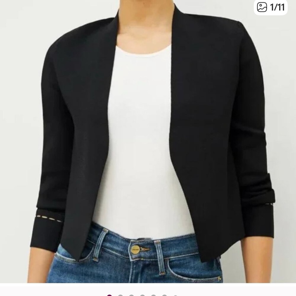 CLOSEOUT SALE MM. LaFleur Black Sant Ambroeus Jardigan Blazer/Jacket/Cardigan S